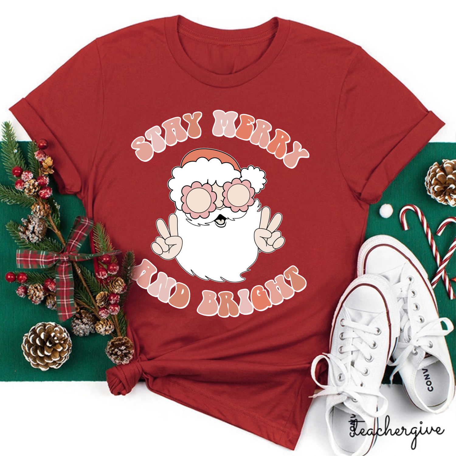 Stay Merry And Bright Teacher T-Shirt