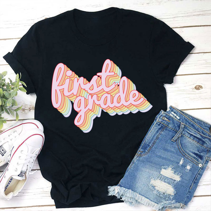 Personalized Rainbow Shadow Teacher T-Shirt