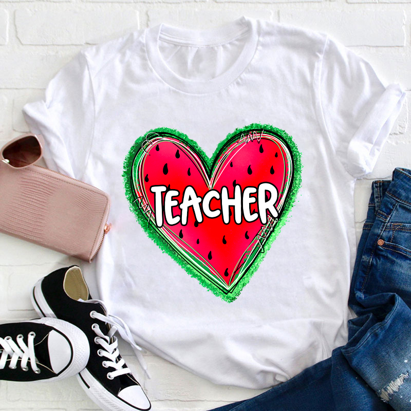 Teacher Heart Watermelon T-Shirt