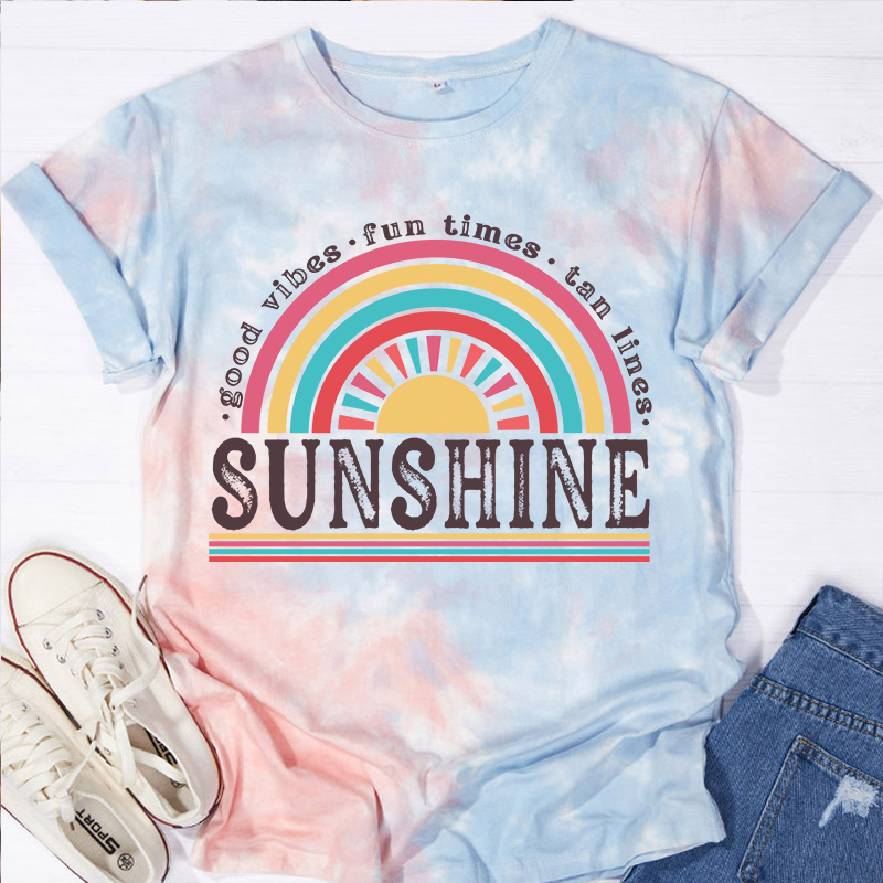 Good Vibes Fun Times Tan Lines Tie-dye T-Shirt
