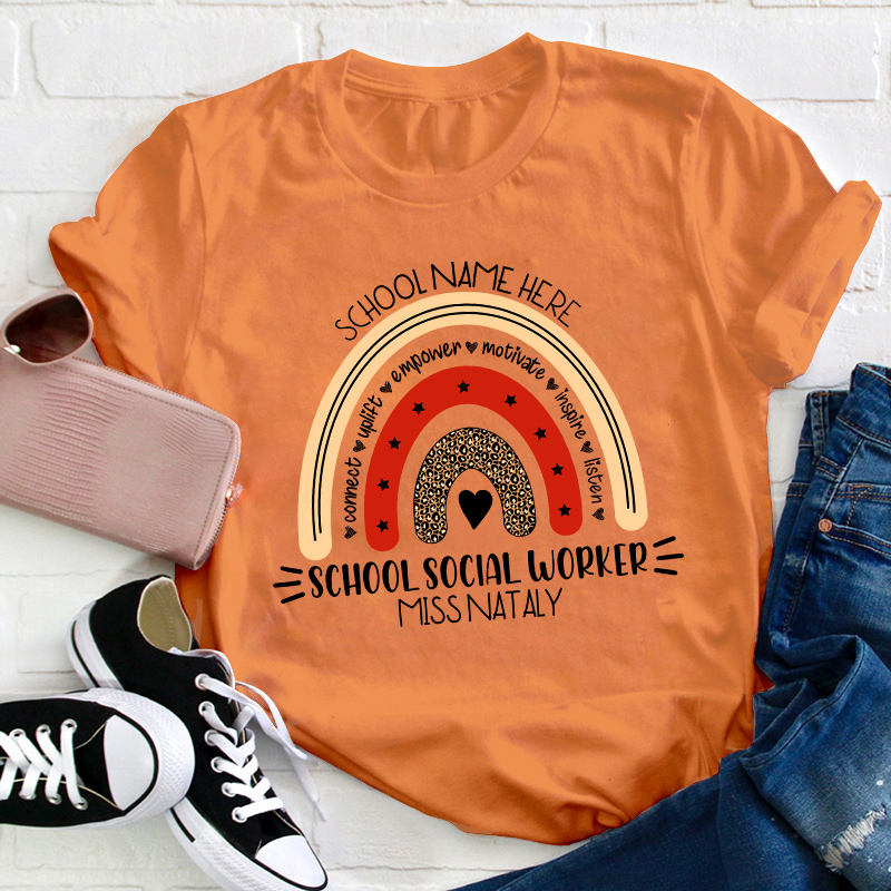 Personalized Connect Empower Motivate Teacher T-Shirt