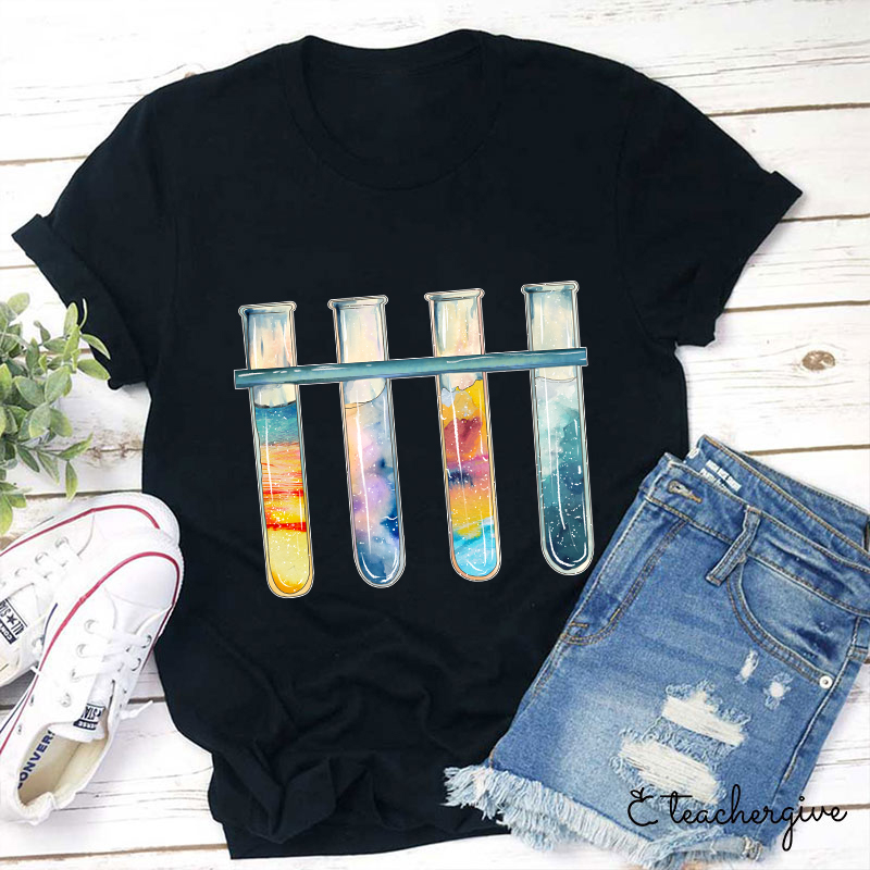 Colorful Test Tubes T-Shirt-Teachergive