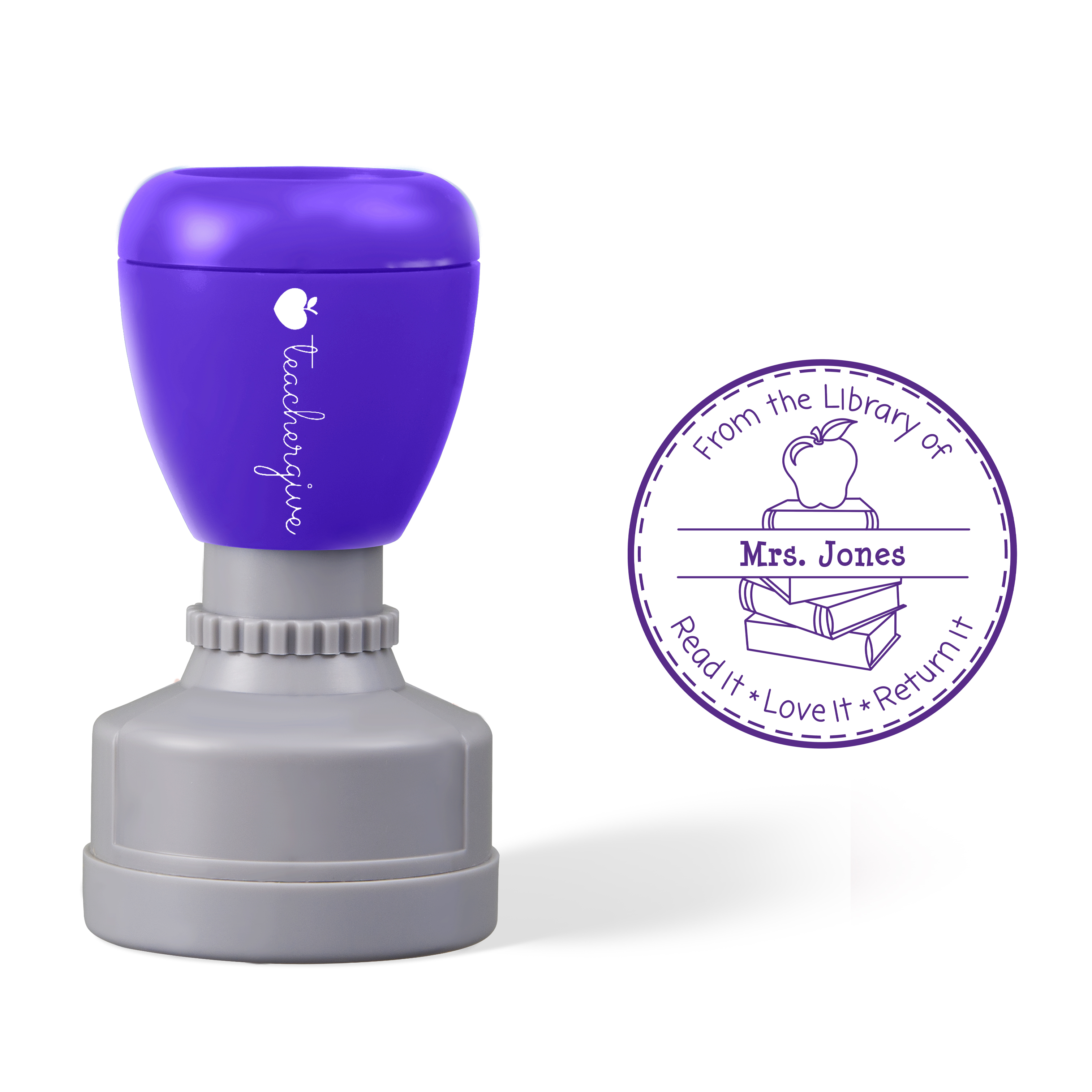 Personalized Name From The Library Of Read Love Return It Teacher Stamp