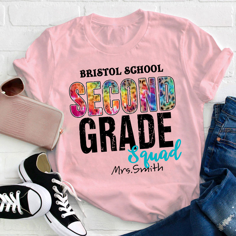 Personalized Grade And Name Squad Teacher T-Shirt