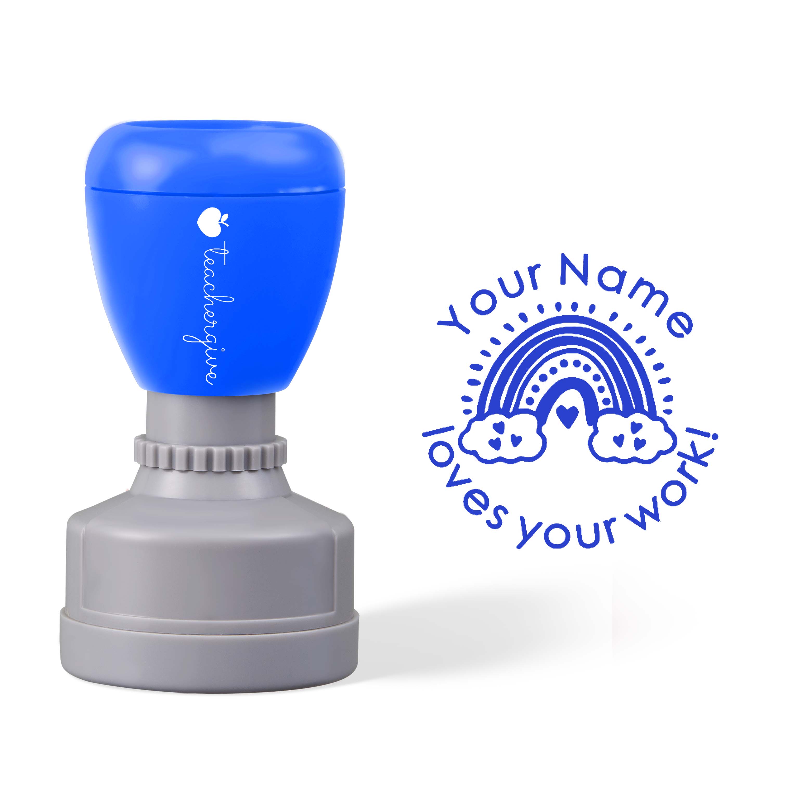 Personalized Name Love Your Work Teacher Stamp