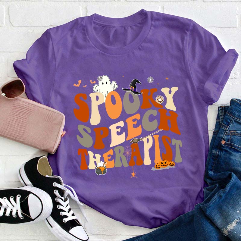 Spooky Speech Therapist Teacher T-Shirt