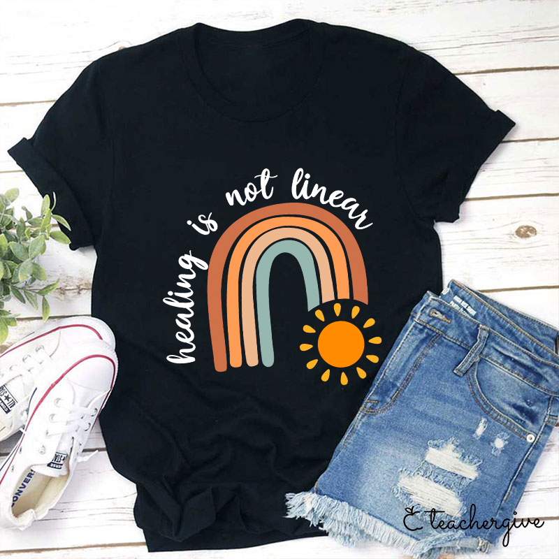 Healing Is Not Linear Teacher T-Shirt-Teachergive