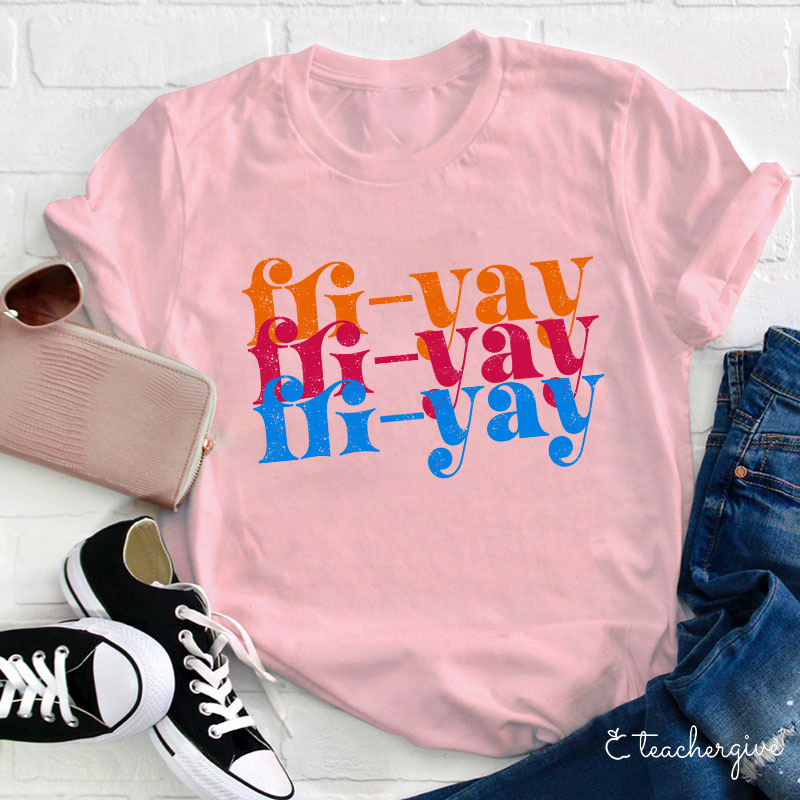 FRI-YAY Artistical Letter T-Shirt