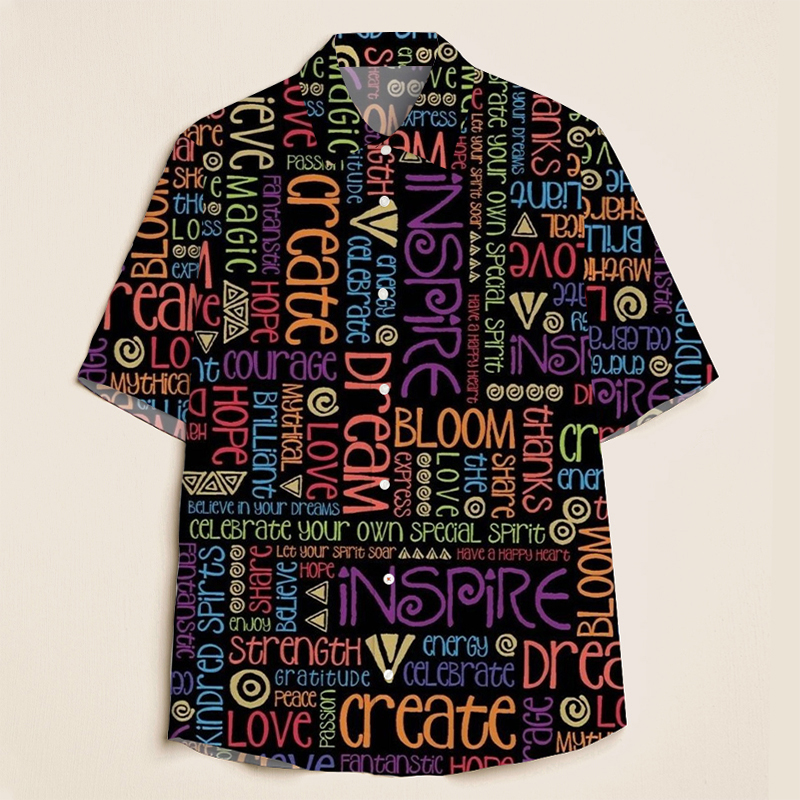 Create Inspire Love Peace Teacher Short Sleeve Shirt