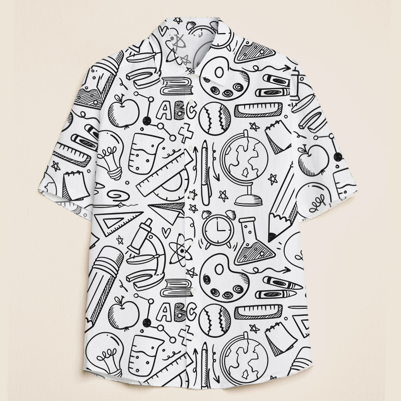 Stick Figure Teaching Supplies Teacher Short Sleeve Shirt