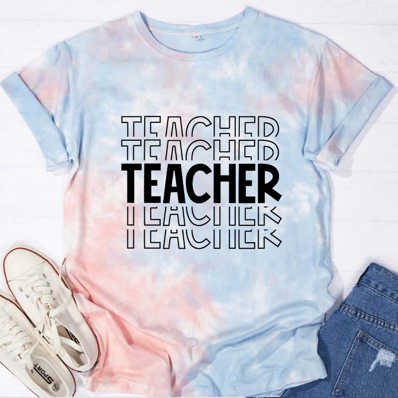 Teacher Letters Teacher Tie-dye T-Shirt