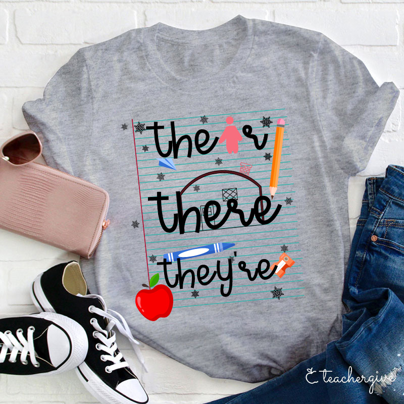 Their There They Are Book T-Shirt