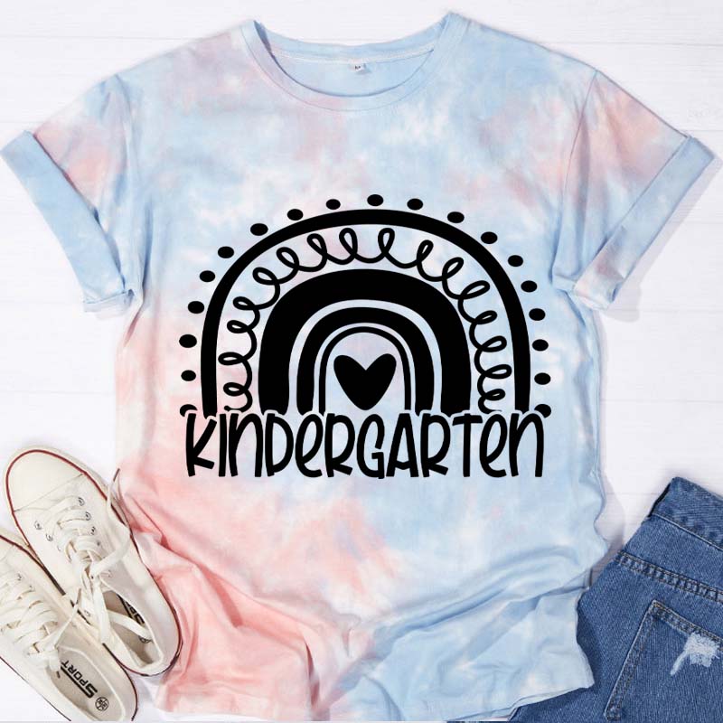 Personalized Rainbow Teacher Tie-dye T-Shirt