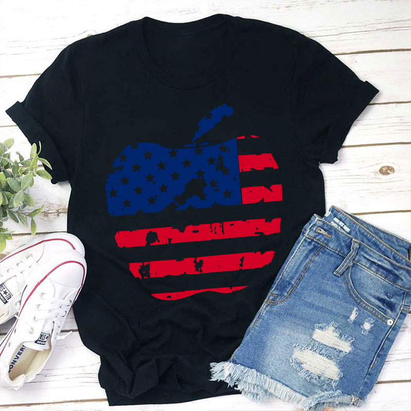 Flag Apple Teacher T-Shirt