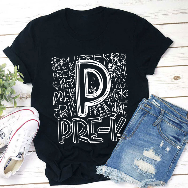 Personalized Alphabet Grade Teacher T-Shirt