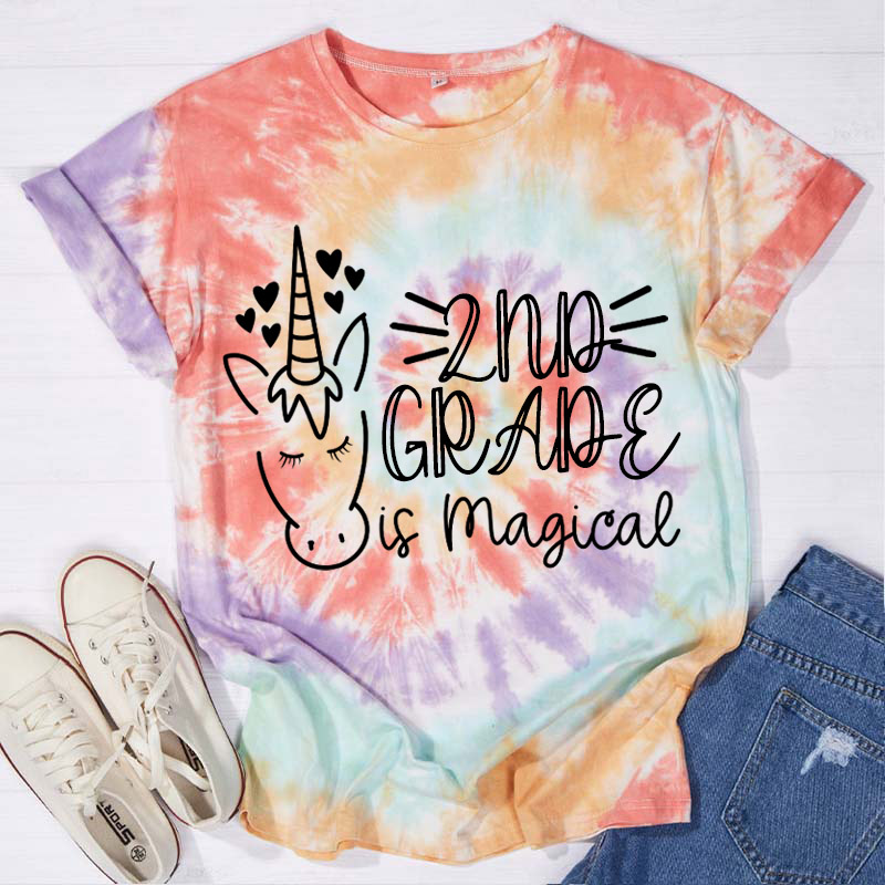 Personalized Grade Is Magical Teacher Tie-dye T-Shirt