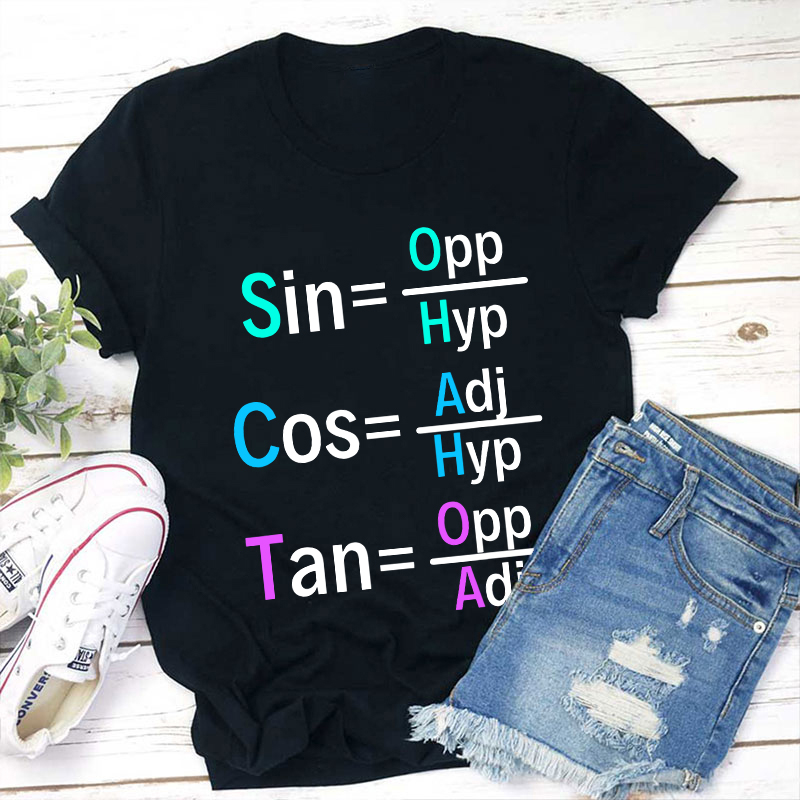 Mathematical Geometry Formula Sin Cos Tan Teacher T-Shirt