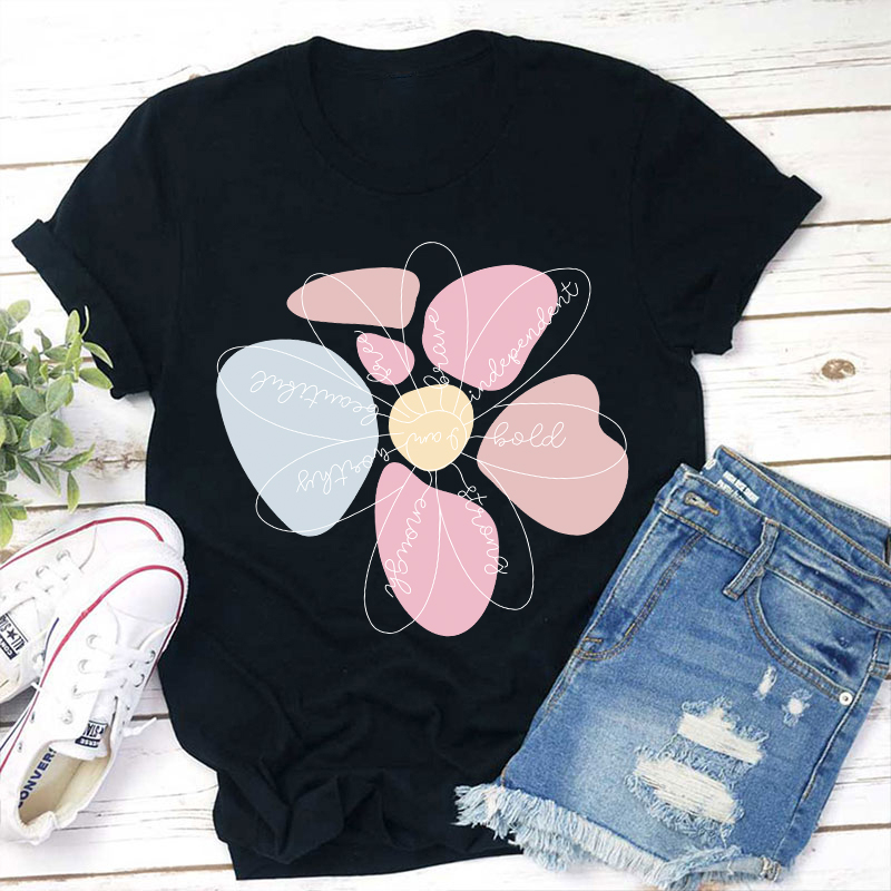 Flower I Am Teacher T-Shirt