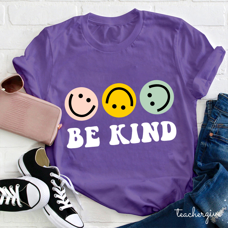 Be Kind Smiling Face Teacher T-Shirt