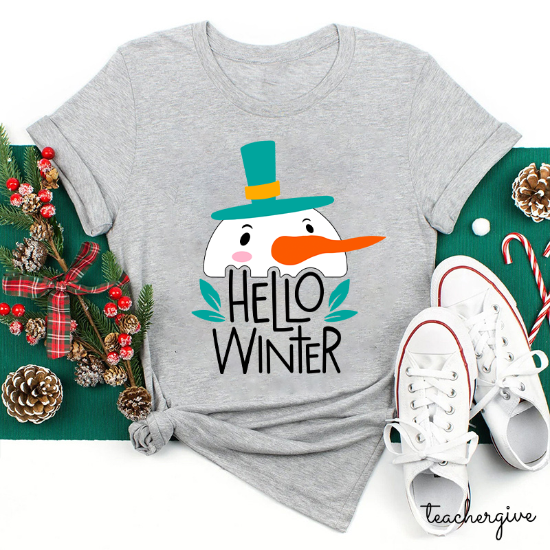 Hello Winter Long Time No See Teacher T-Shirt