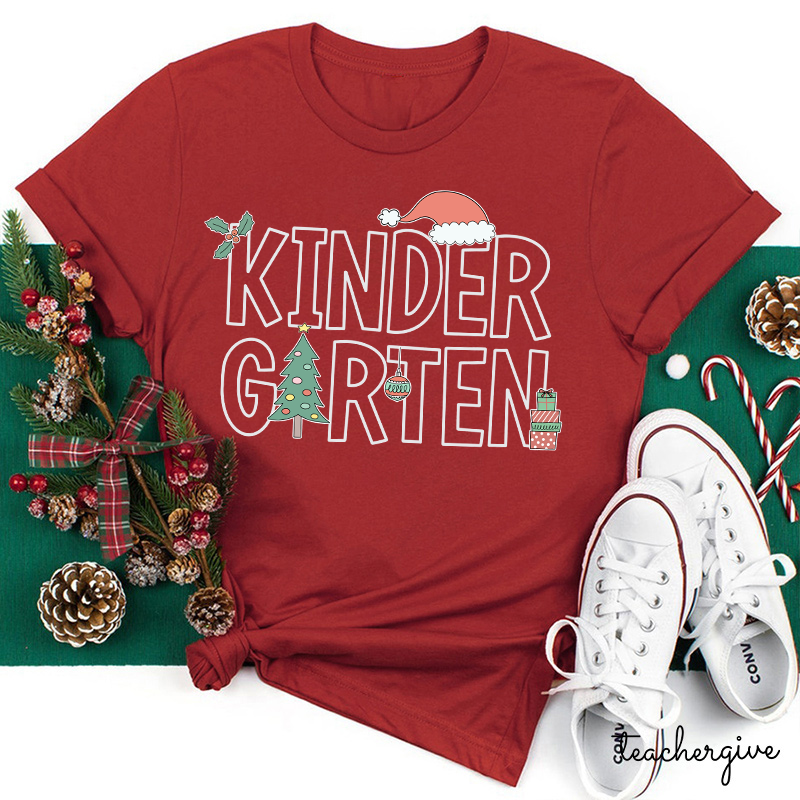 Christmas Vibes Kindergarten Teacher T-Shirt