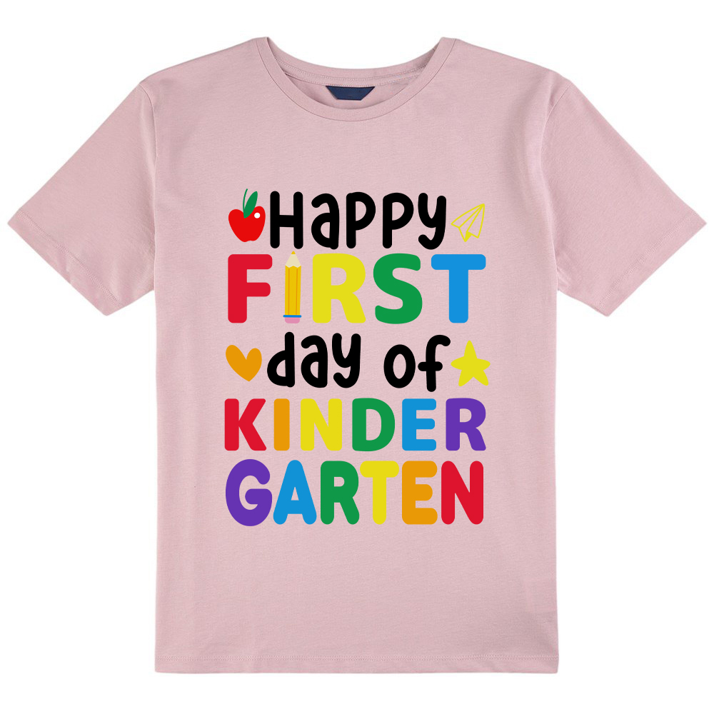 Personalized  Happy First Day Of Kindergarten Kids T-Shirt