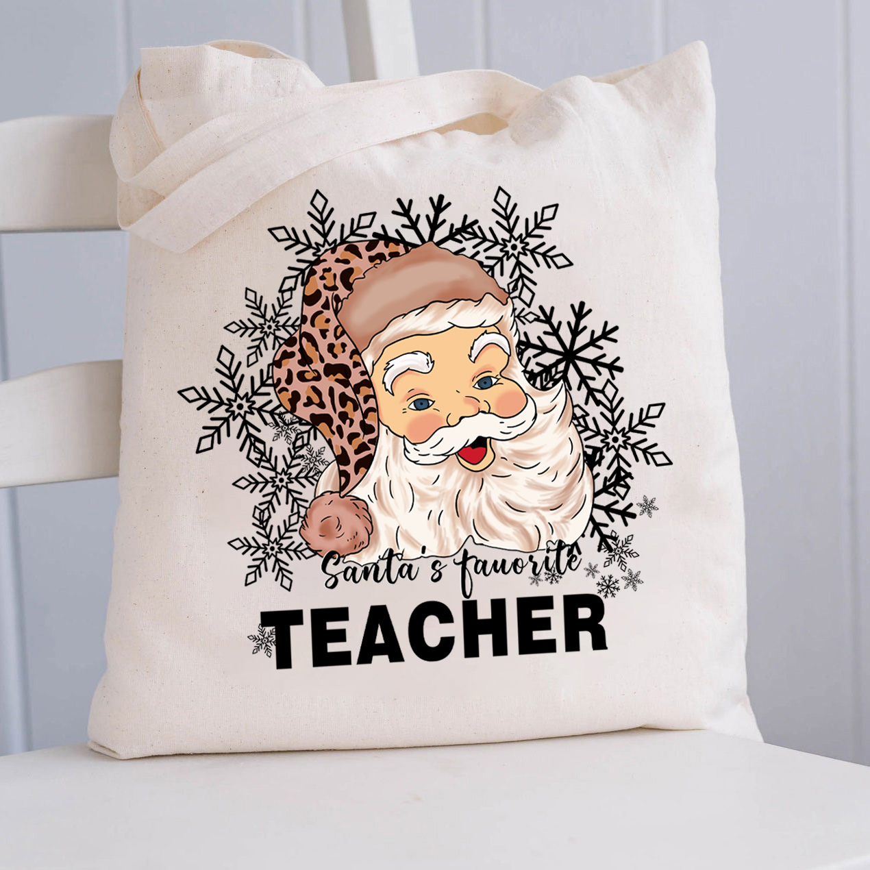 Christmas Santa's Favorite Teacher Tote Bag