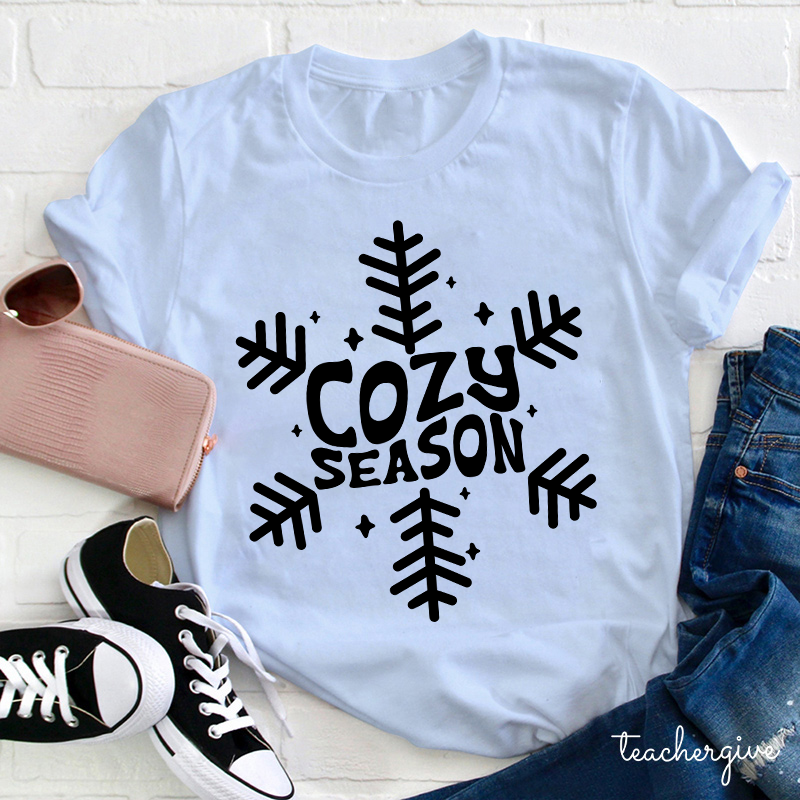 Cozy Season Snowflake Teacher T-Shirt