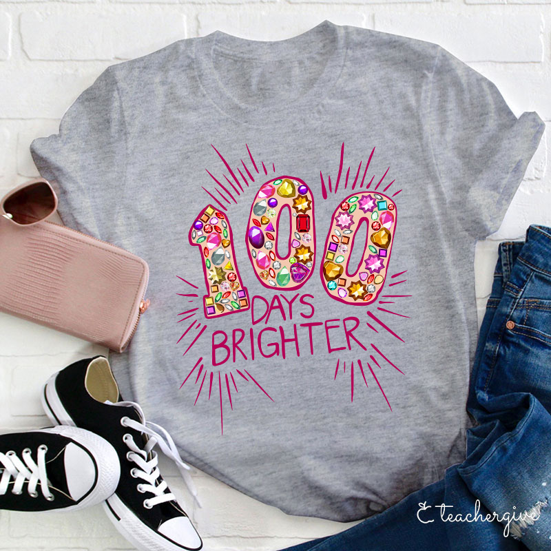 Fireworks For 100 Days Brighter Teacher T-Shirt