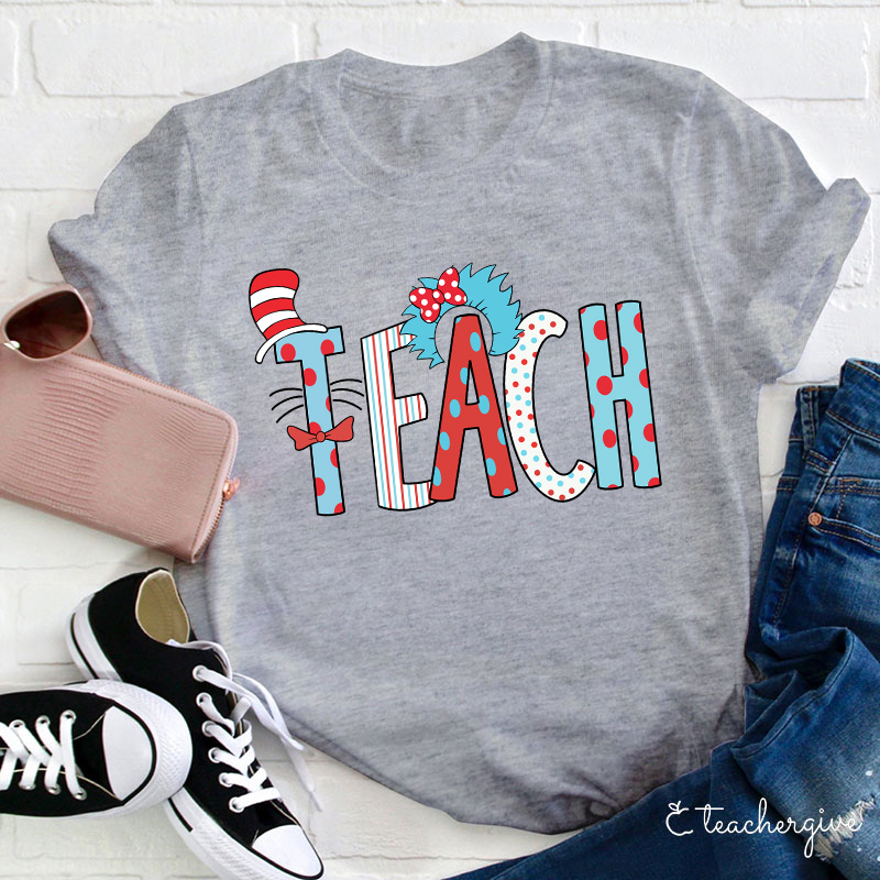Teacher Cat In The Hat Teacher T-Shirt