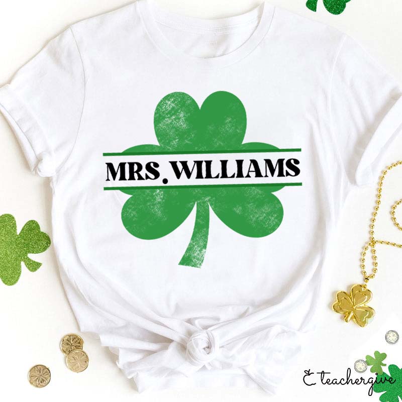 Personalized Clover Teacher T-Shirt