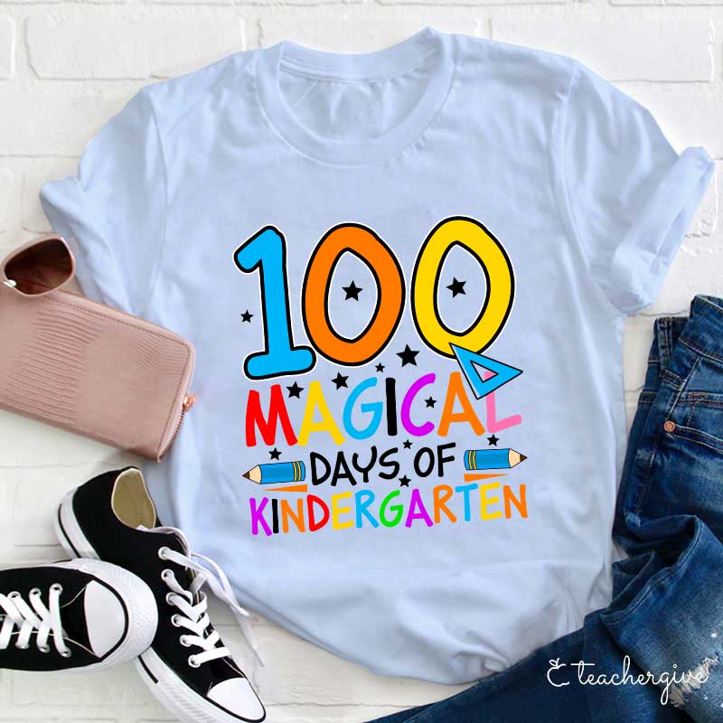 Personalized Grade 100 Magical Days Teacher T-Shirt