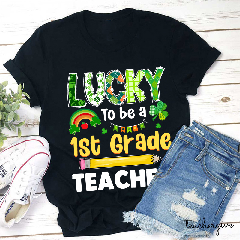 Personalized Grade Lucky To Be A Teacher T-Shirt