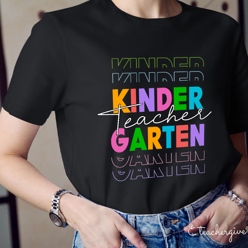 Personalized Colorful Letters Teacher T-Shirt