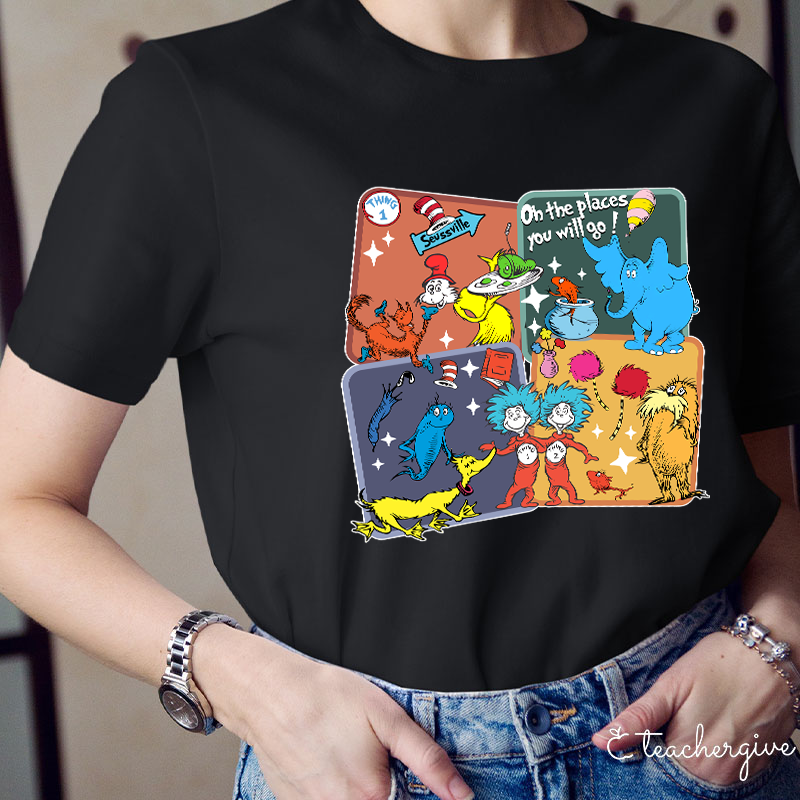 Dr. Seuss Cubes Teacher T-Shirt