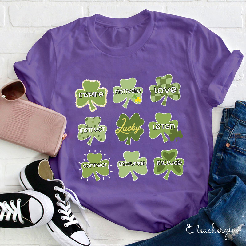 Inspire Motivate Love And Lucky Teacher T-Shirt
