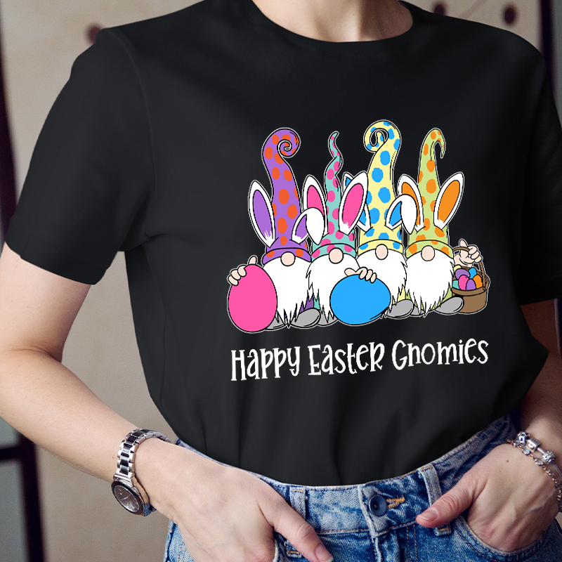 Happy Easter Gnomies Teacher T-Shirt
