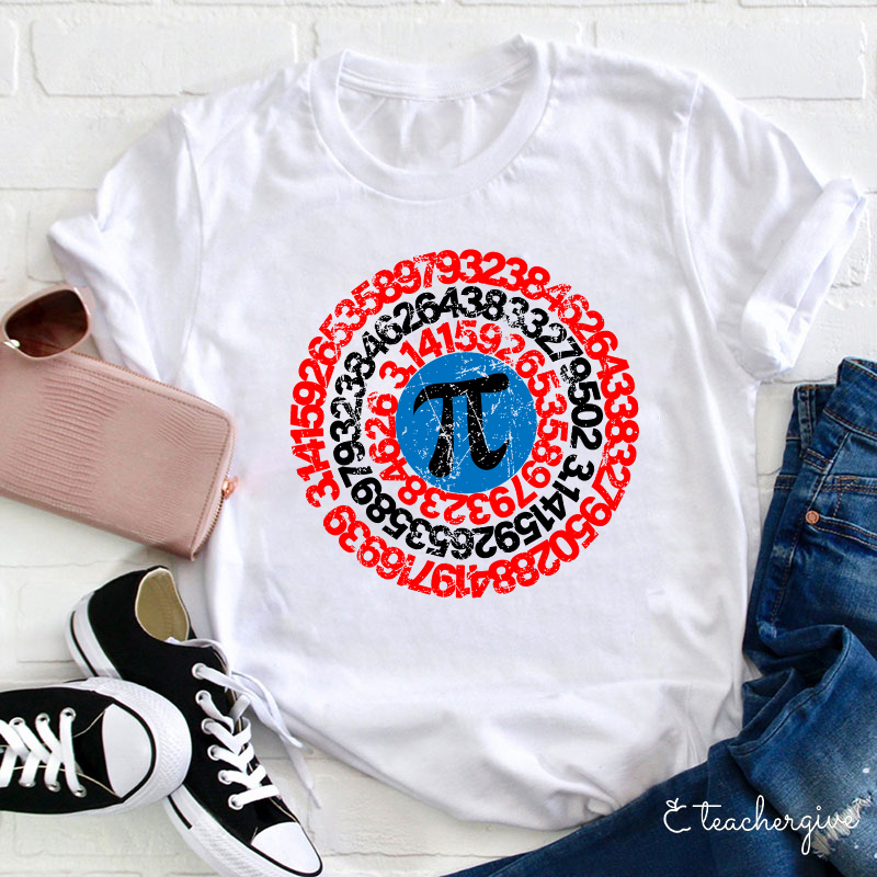 Captain America's Shield Of Pi Teacher T-Shirt