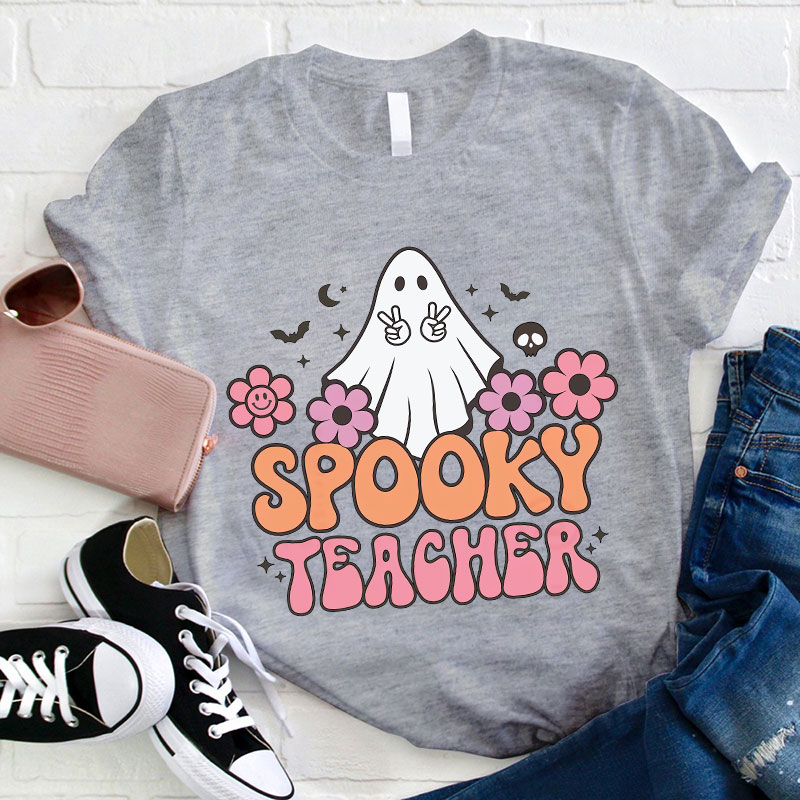 Spooky Teacher Peace Sign T-Shirt