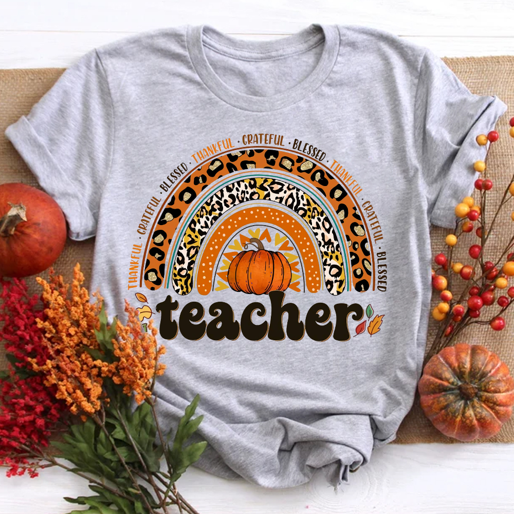 Shining Pumpkin Teacher T-Shirt