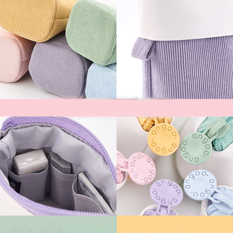 Personalized Candy Colors Stretchable Corduroy Elephant  Pencil Case