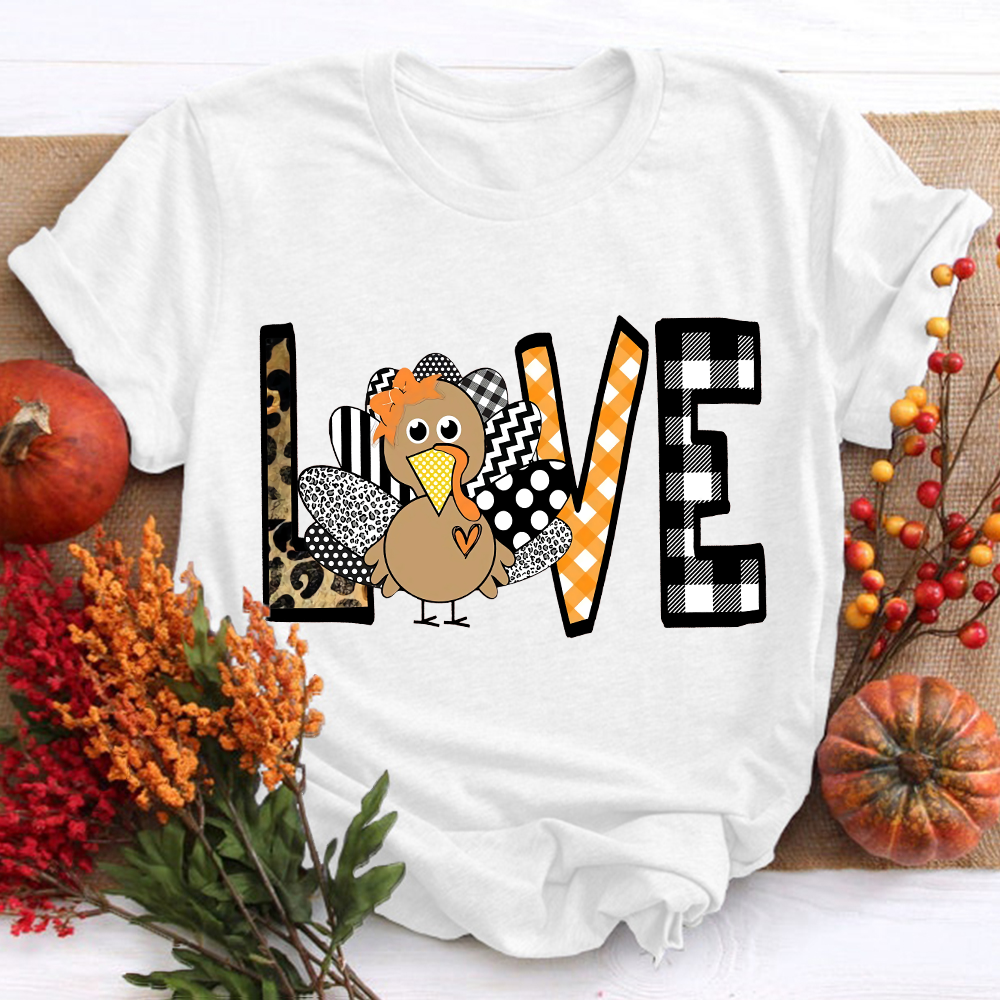 Show Your Love Turkey Teacher T-Shirt