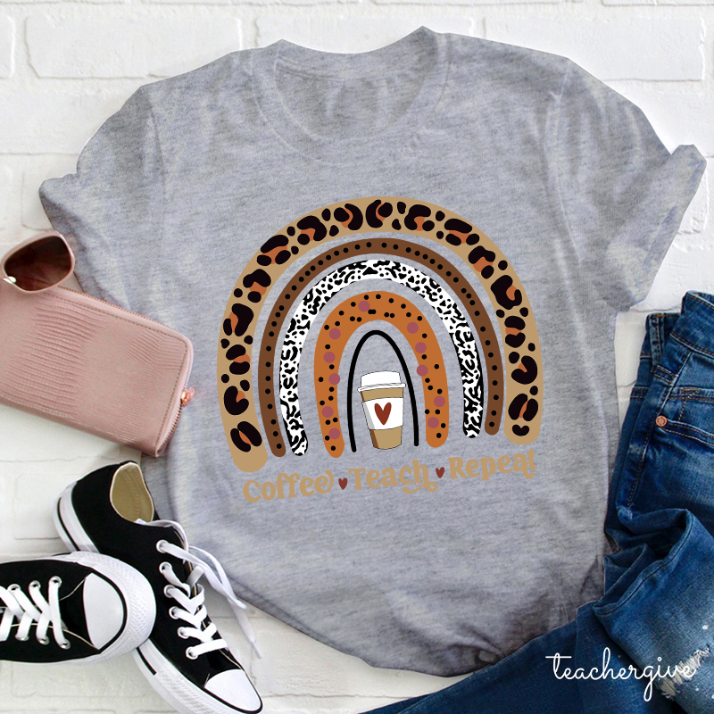 Coffee Teach Repeat Coffee Lover T-Shirt