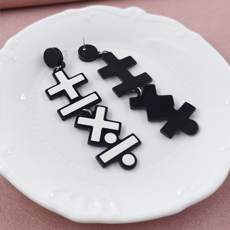 Symbol Design Drop  Earrings