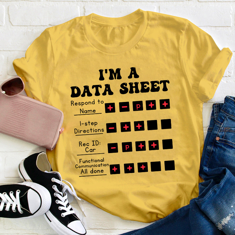 I Am A Data Sheet Teacher T-Shirt