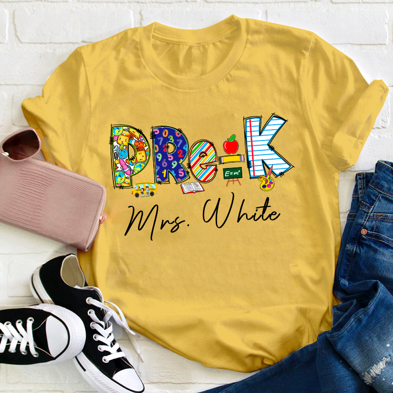 Personalized Grade And Name Back To School Teacher T-Shirt