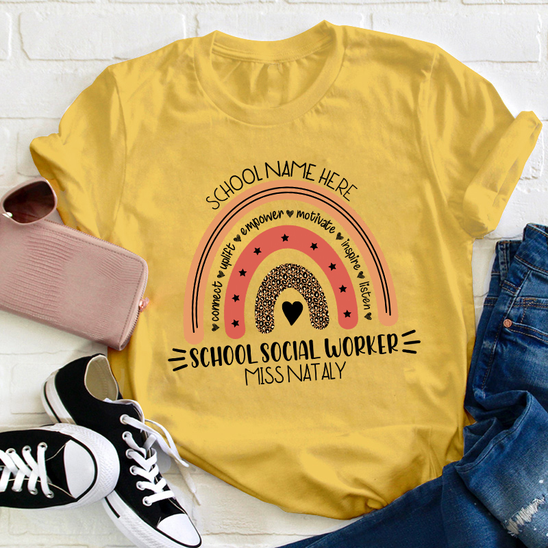 Personalized Connect Empower Motivate Teacher T-Shirt