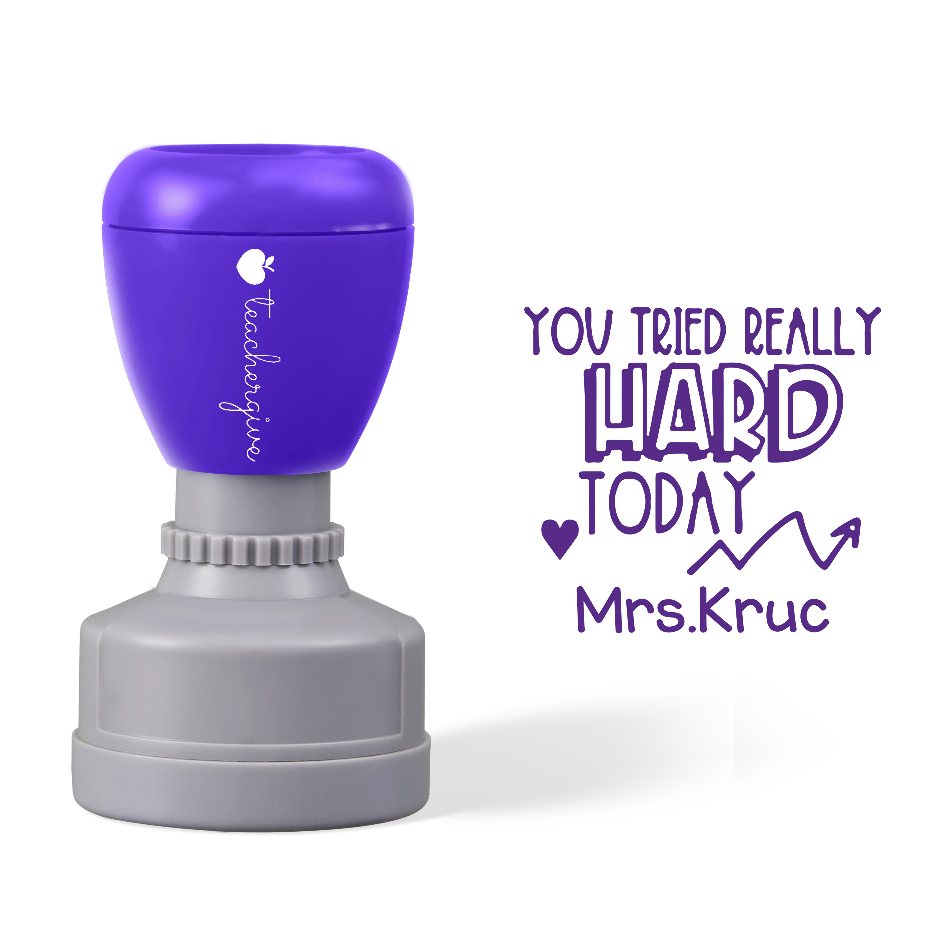 Personalized You Tried Really Hard Today Teacher Stamp