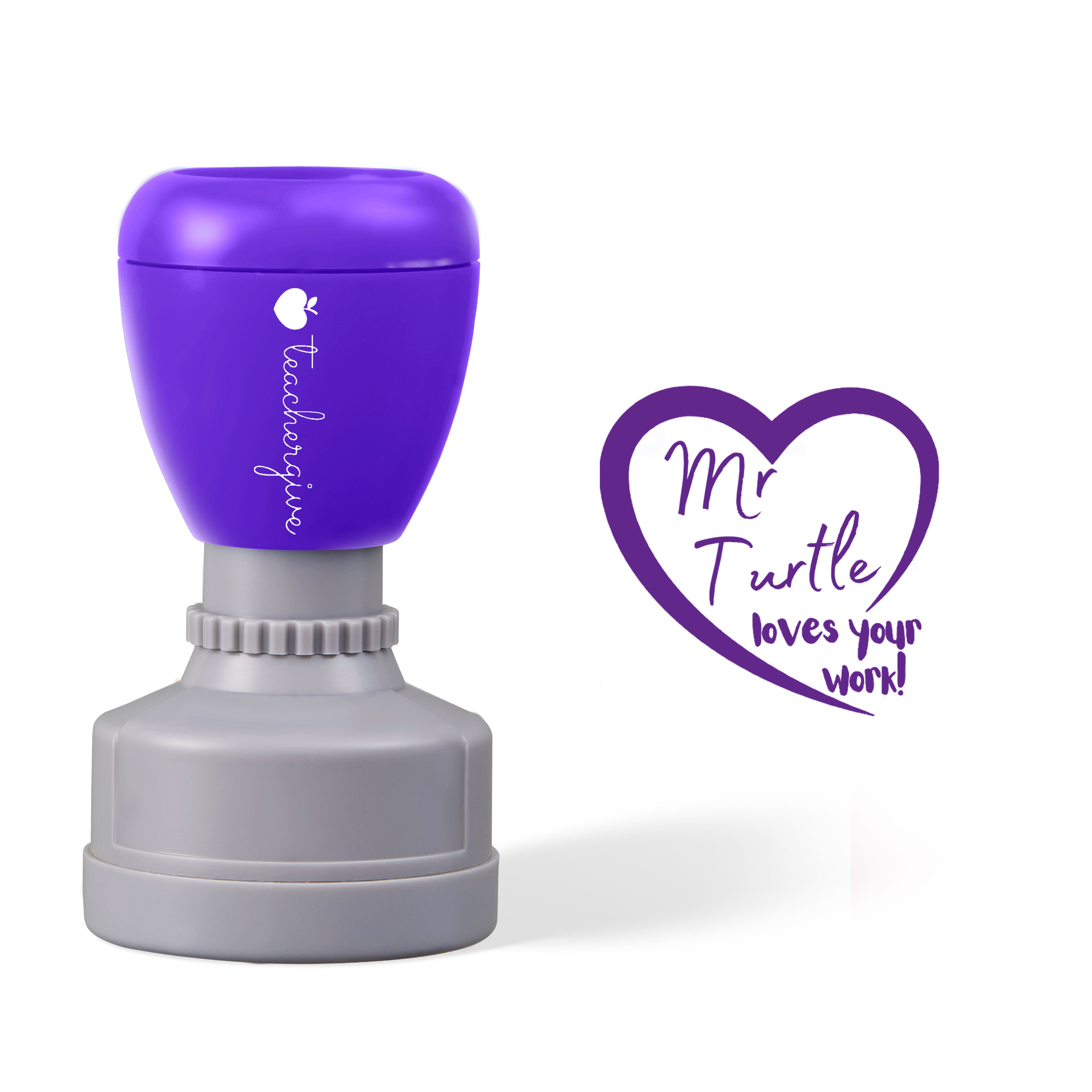 Personalized Loves Your Work Teacher Stamp