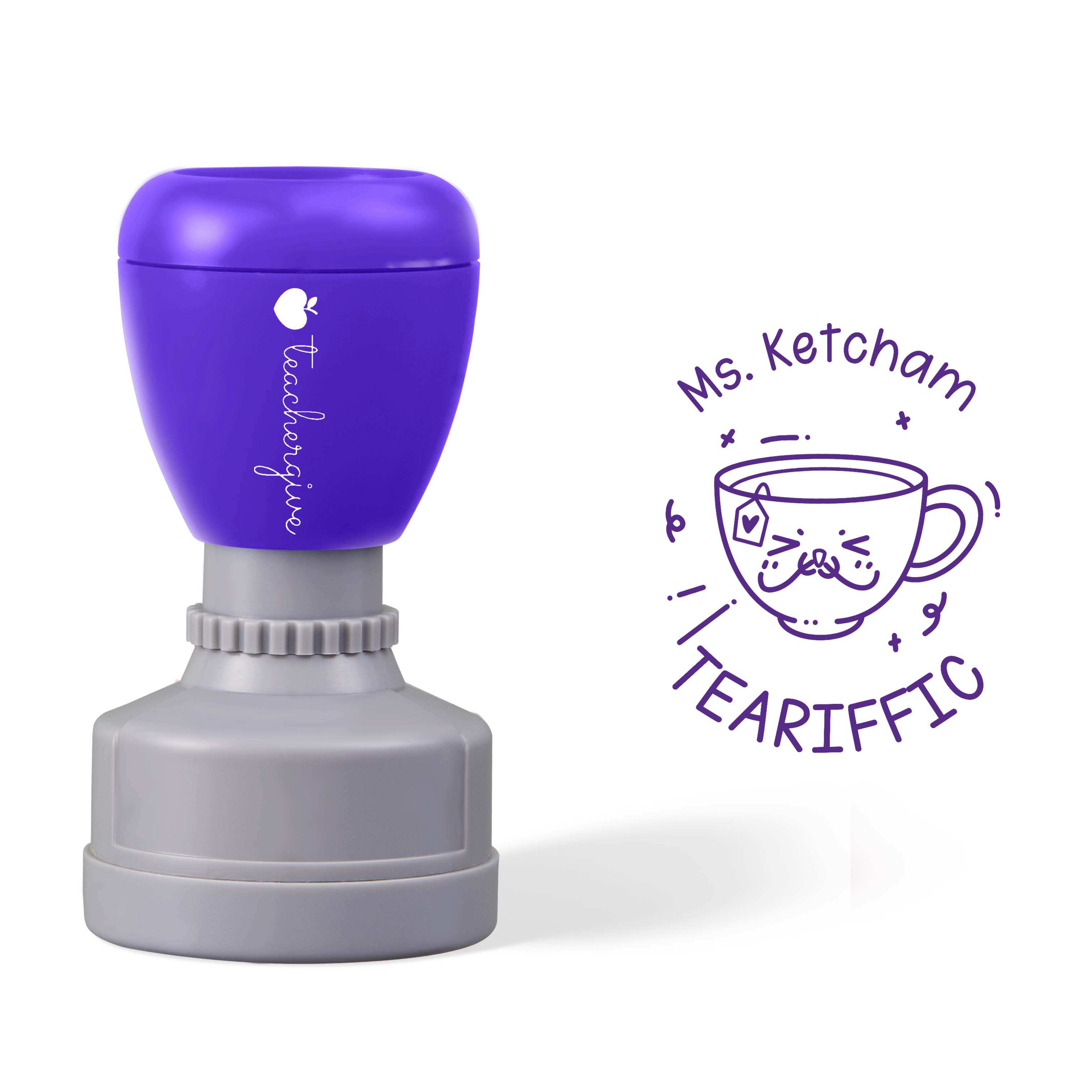 Personalized  Teacher Says TEARIFFIC  Stamp
